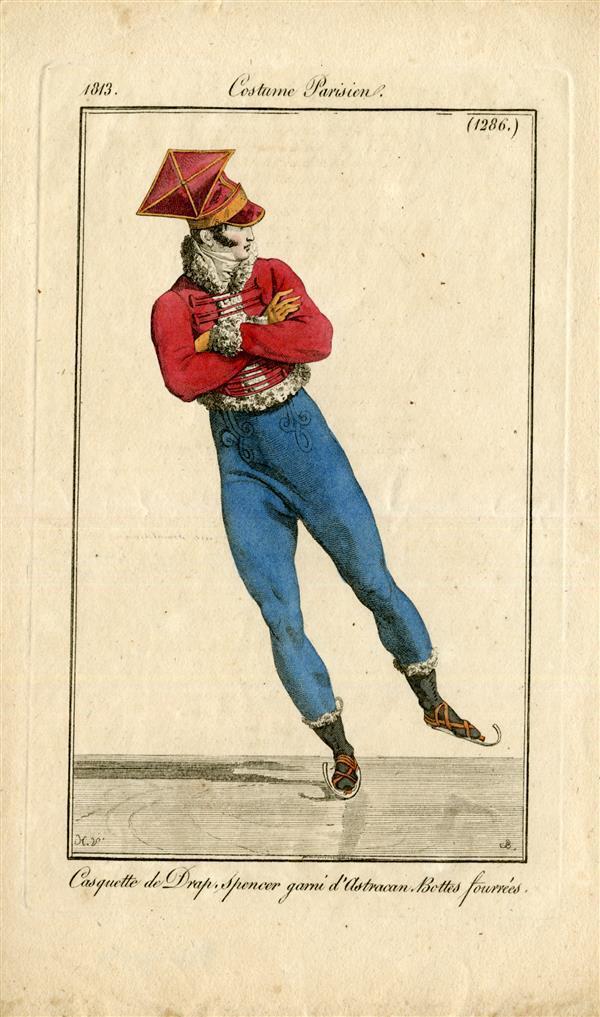 Costume Parisien 'Casquette de Drap, Spencer garni d'Astracan, Bottes fourrées'