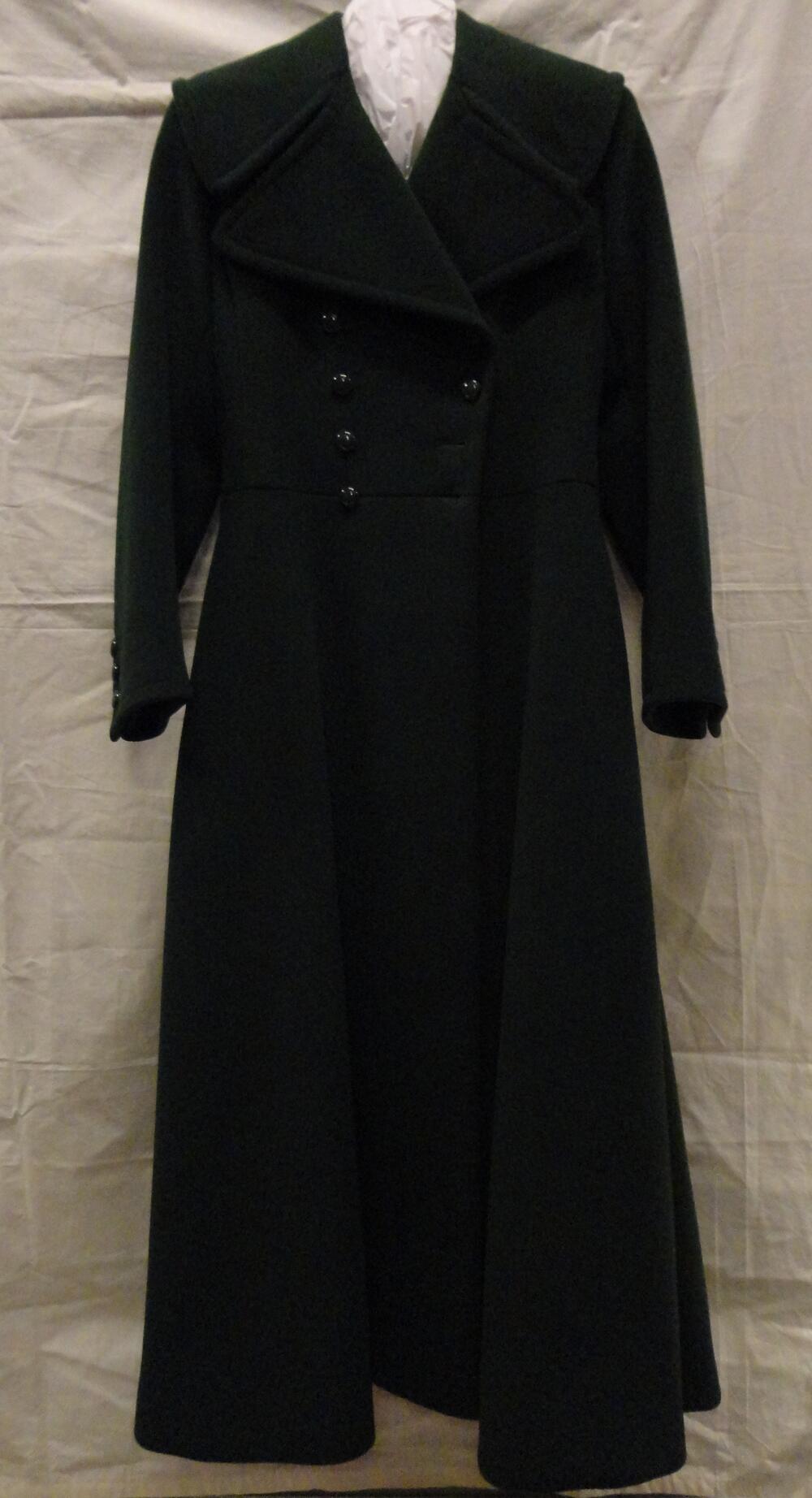 Mantel van groen wollen laken, riding coat model