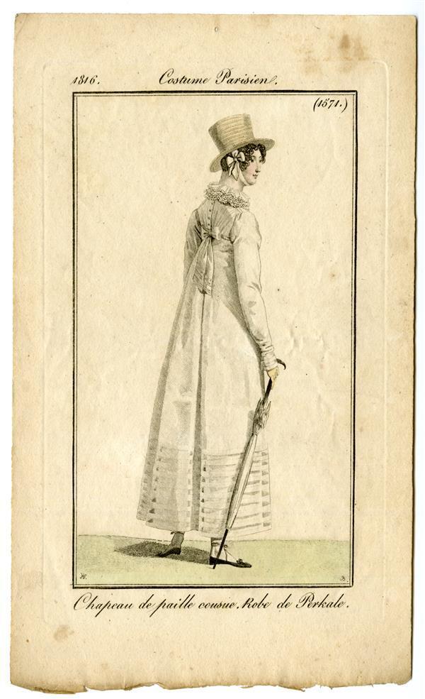 Costume Parisien 'Chapeau de paille cousue. Robe de perkale'