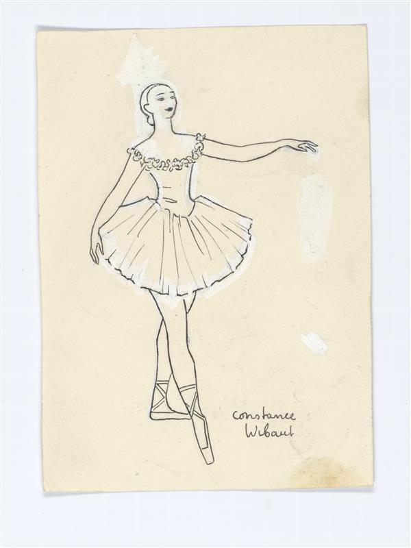 Illustratie van balletdanseres in tutu en spitzen