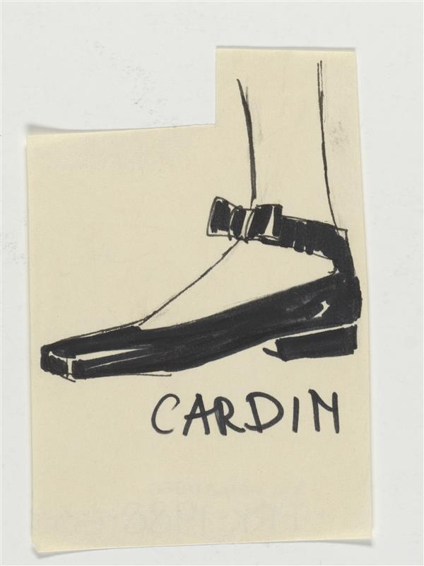 Modetekening van schoen Cardin