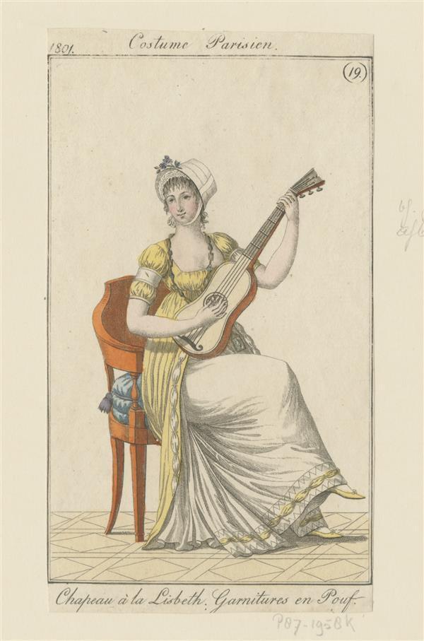 Costume Parisien 'Chapeau à la Lisbeth. Garnitures en Pouf'