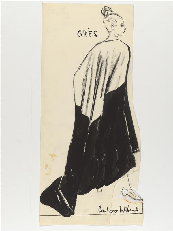 Modetekening van avondjurk Madame Grès