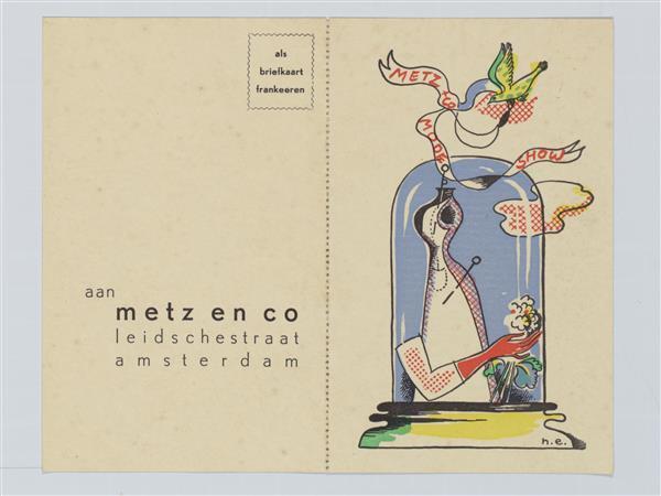 Uitnodigingskaart modeshow Metz & Co