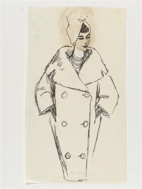 Modetekening van mantel Lanvin