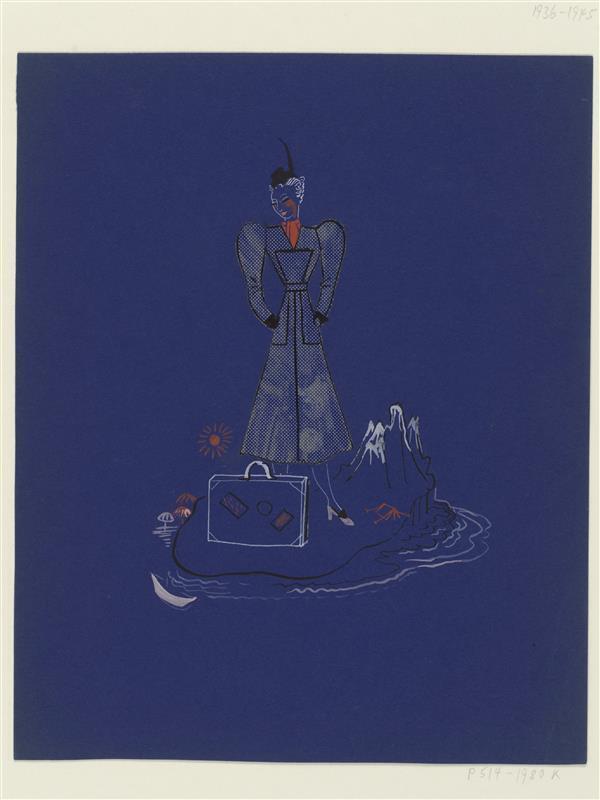 Vrouwenfiguur transparant papier