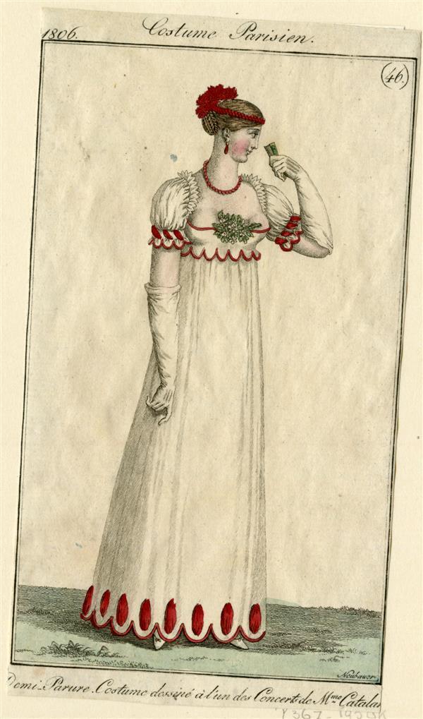 Costume Parisien 'Demi-Parure. Costume dessiné à l'un des Concerts de Mme. Catalan'