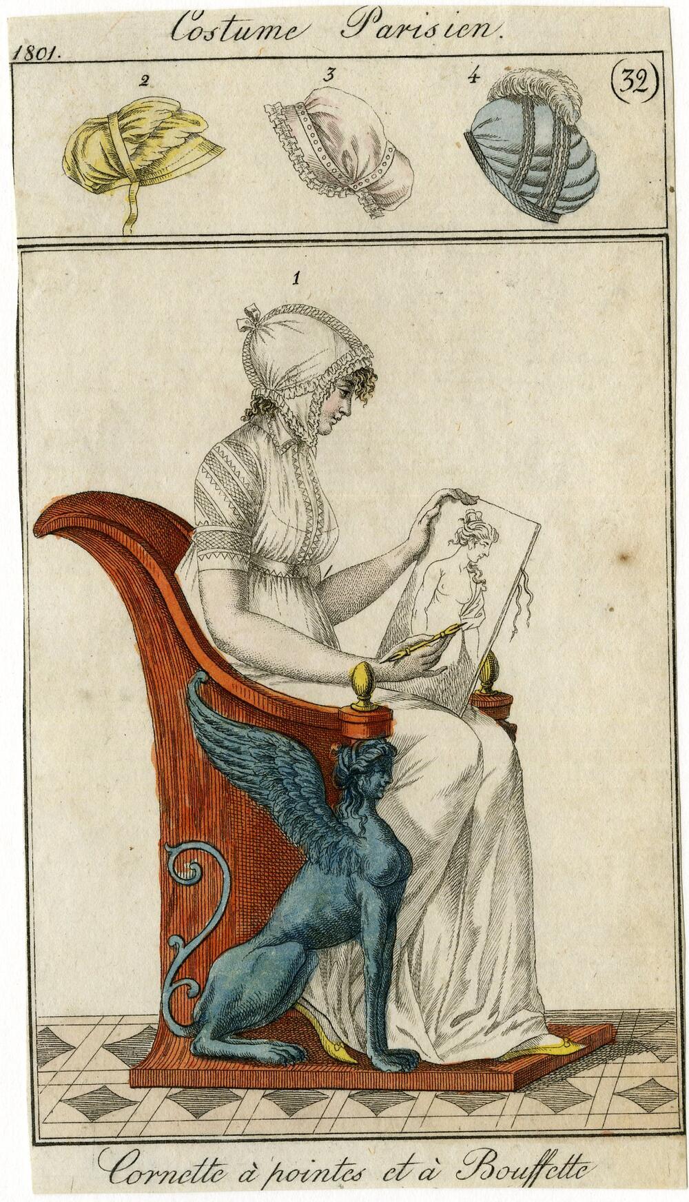 Costume Parisien 'Cornette à pointes et à Bouffette'