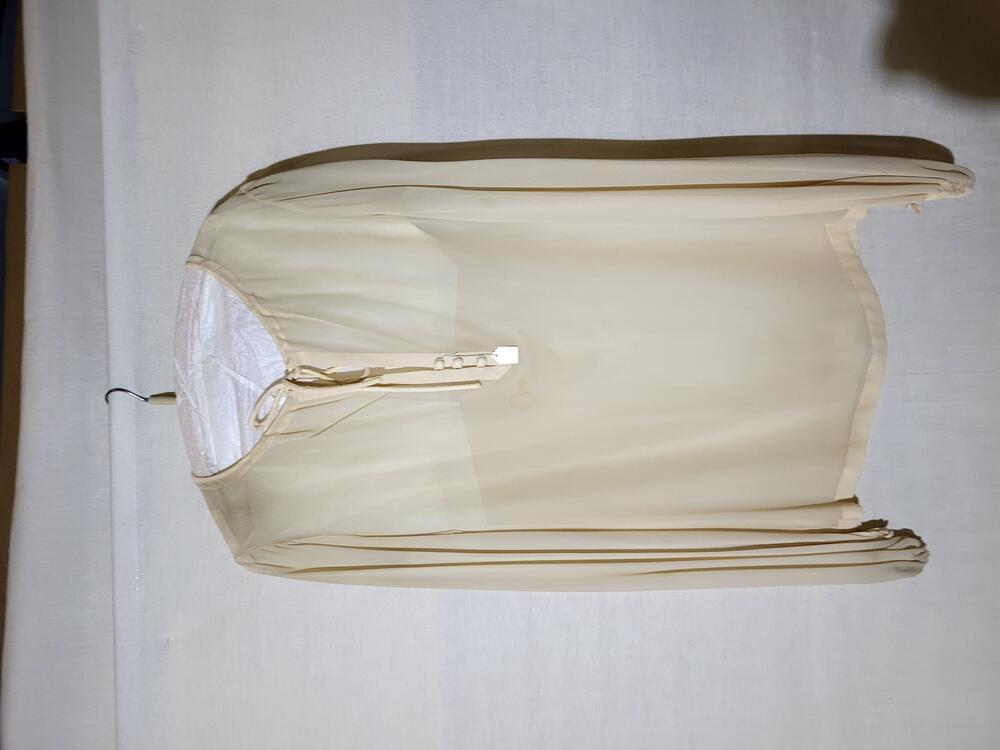 Tuniekblouse van crèmekleurige crêpezijde
