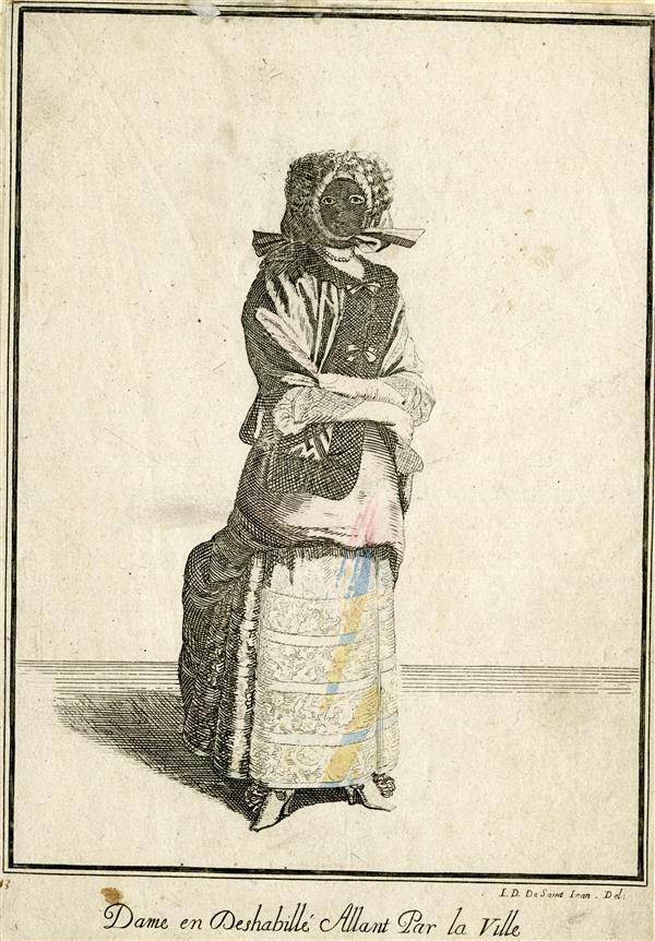 Dame en Deshabillé Allant Par la Ville