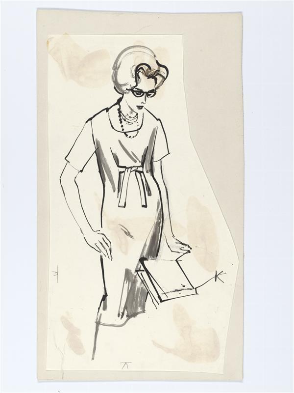 Modetekening van jurk Irma Spruit