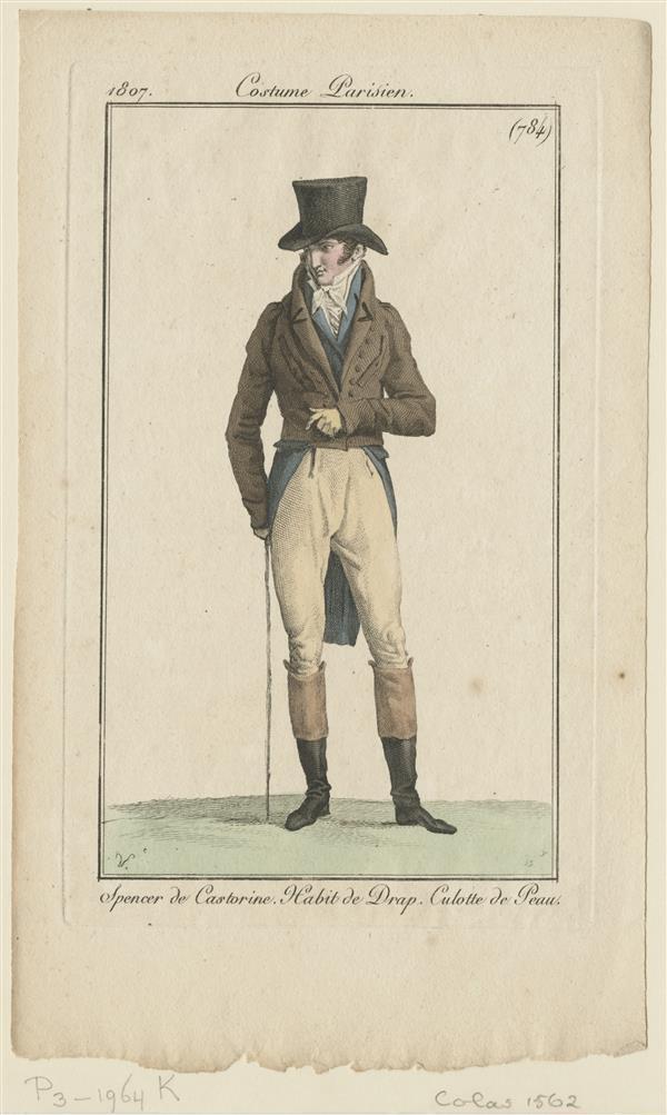 Costume Parisien 'Spencer de Castorine. Habit de Drap. Culotte de Peau'
