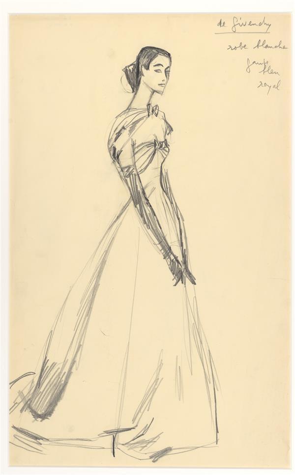 Hubert de Givenchy - avondjurk in witte duchesse