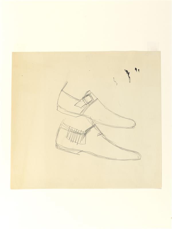 Modetekening van twee schoenen