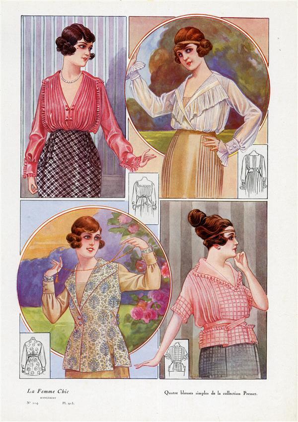 La Femme Chic, Quatre blouses simpels de la collection Premet
