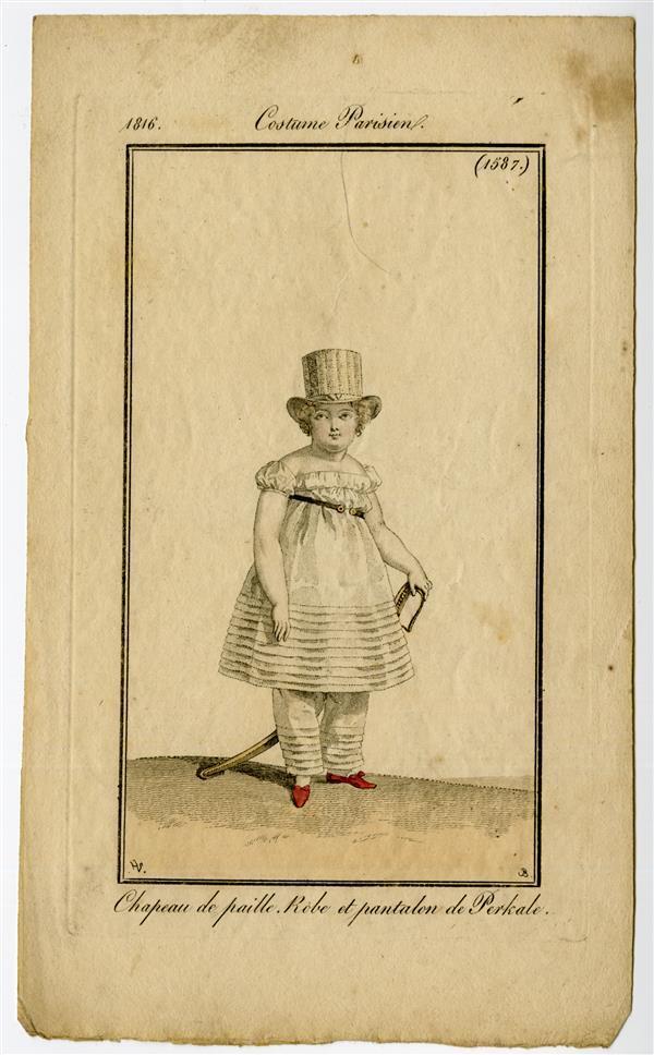 Costume Parisien 'Chapeau de paille. Robe et pantalon de Perkale'