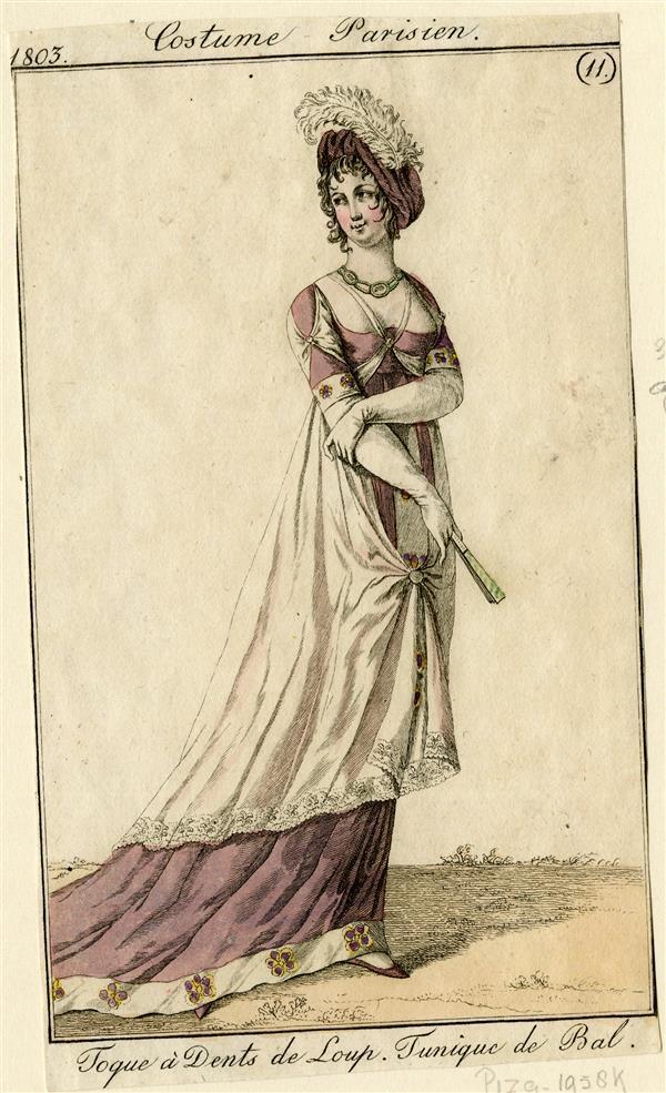 Costume Parisien 'Toque à Dents de Loup. Tunique de Bal'