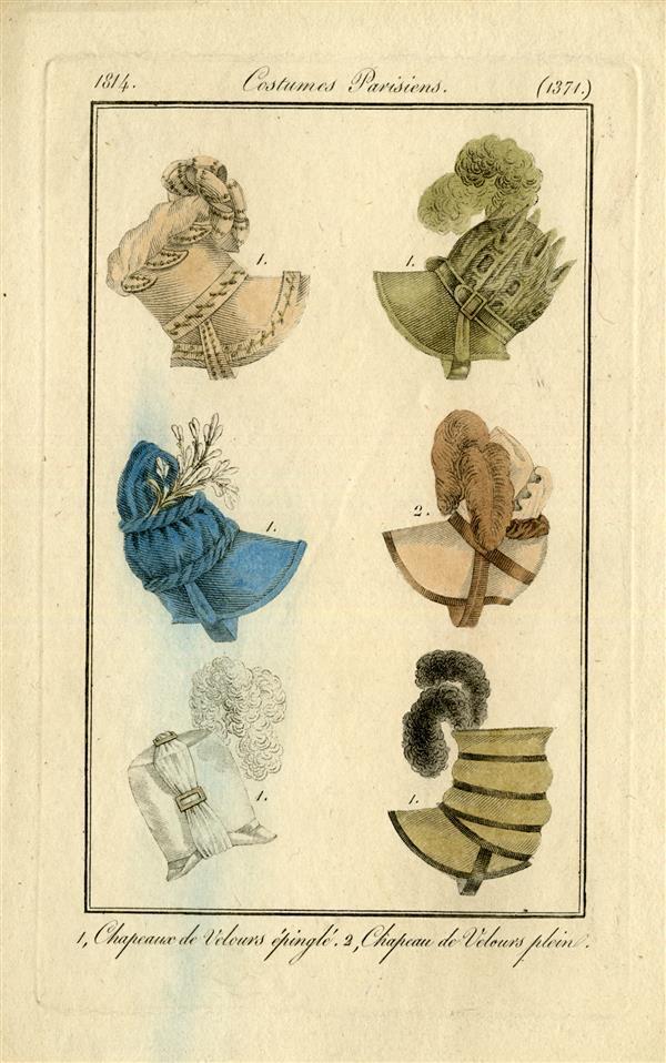 Costumes Parisiens '1. Chapeaux de Velours épinglé, 2. Chapeau de velours plein'