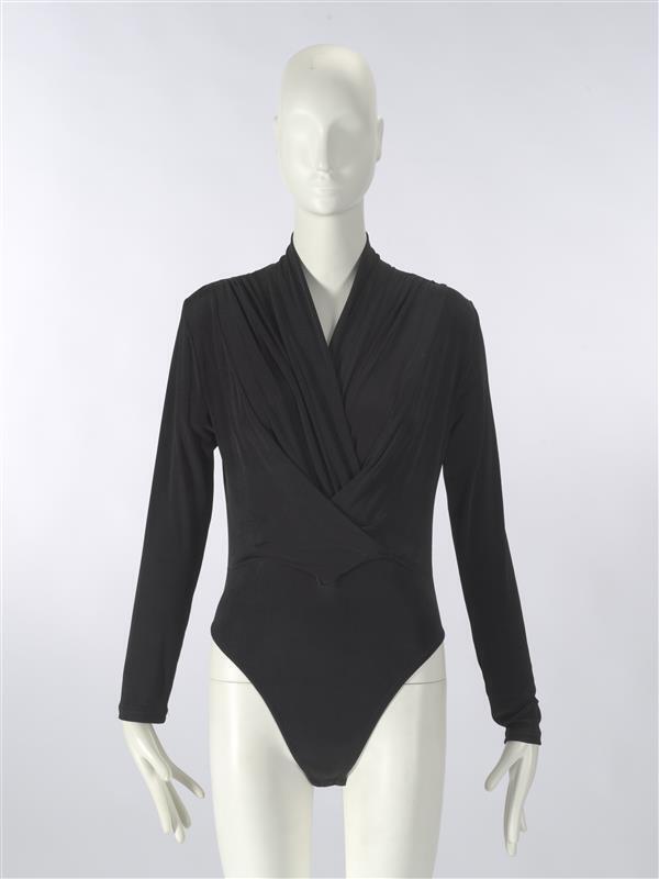 Bodystocking, zwart synthetisch tricot