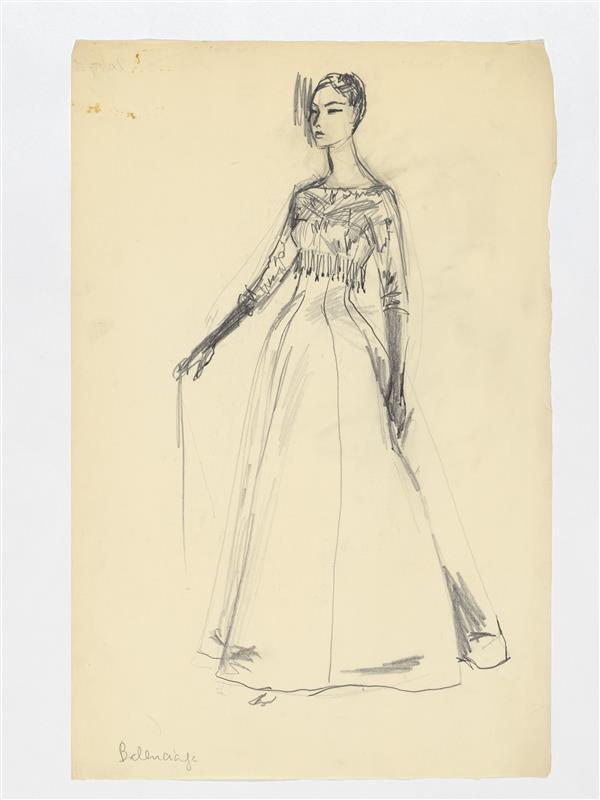 Balenciaga - avondtoilet (van satijn duchesse) met jakje