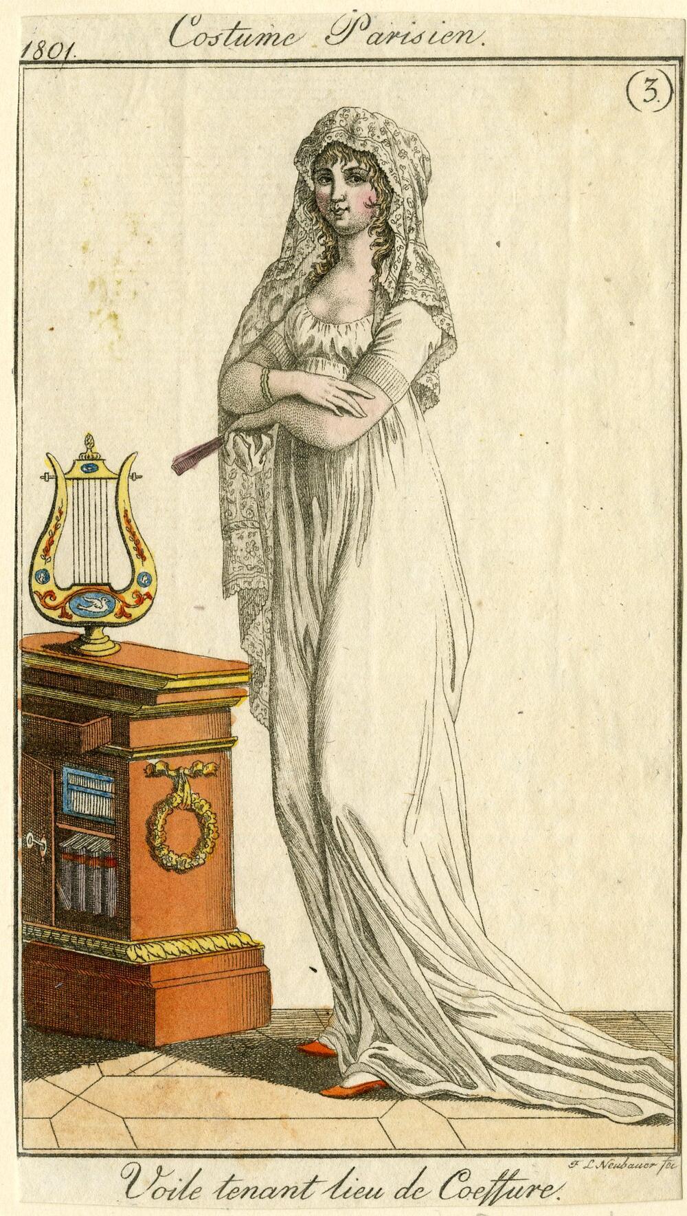 Costume Parisien 'Voile tenant lieu de Coeffure'