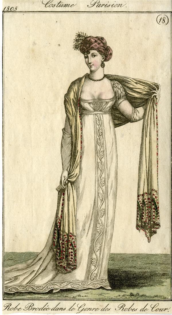 Costume Parisien 'Robe Brodée dans le Genre des Robes de Cour'