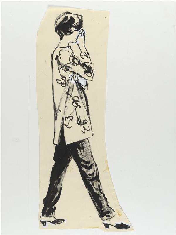 Illustratie van vrouw in tuniek en pantalon