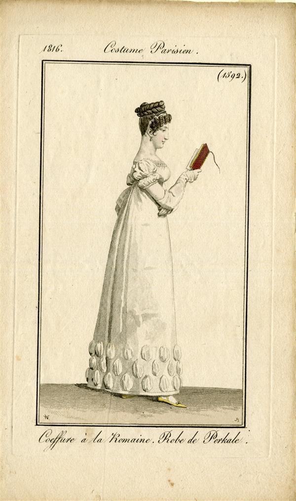 Costume Parisien 'Coiffure à la Romaine. Robe de Perkale'