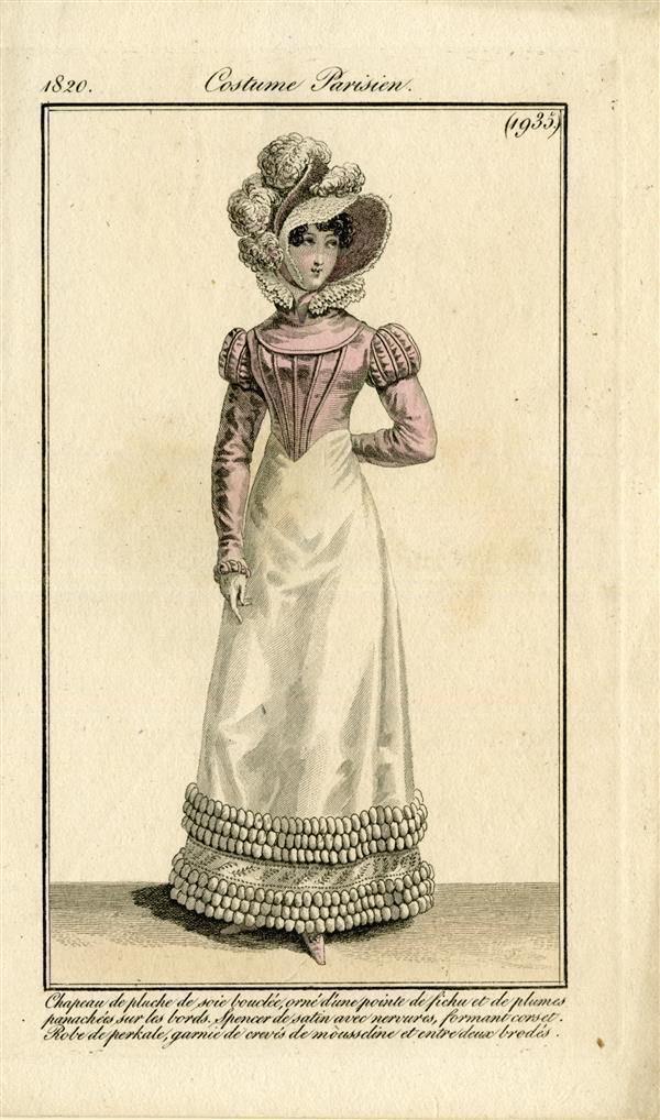Costume Parisien 'Chapeau de pluche de soie bouclée (...)'