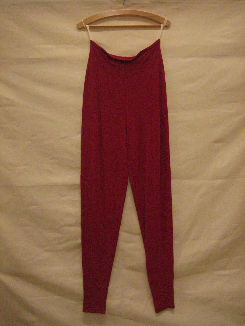 Legging van rood polyamide/polyester mengweefsel, met opgeruwde binnenkant