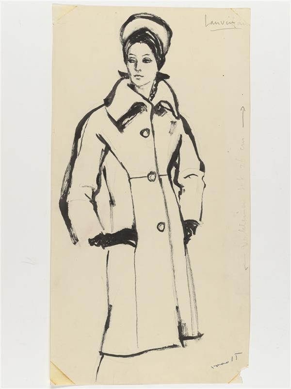 Modetekening van mantel Lanvin