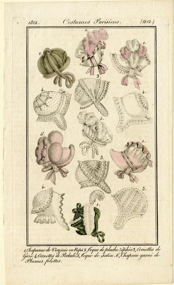 Costumes Parisiens '1. Chapeaux de Virginie on Reps. 2. Toque de pluche Zéphir. ...'