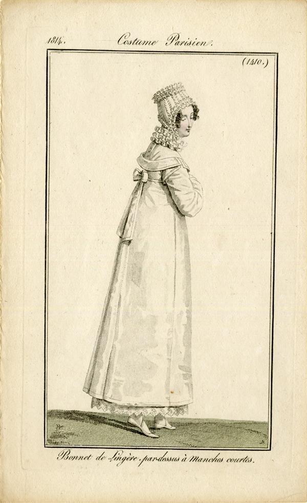 Costume Parisien 'Bonnet de Lingère, par-dessus à manches courtes'