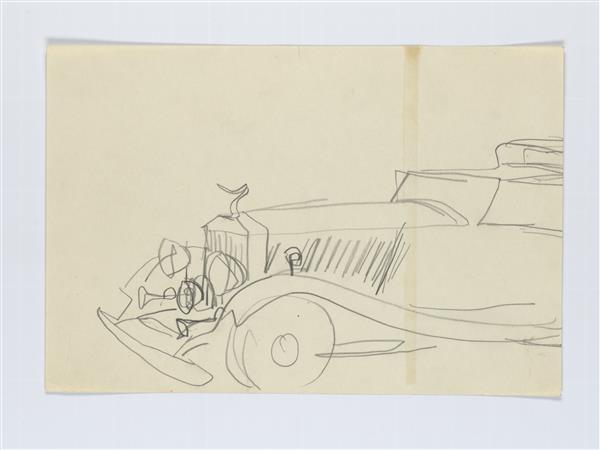 Illustratie van auto tijdens kroning koningin Elizabeth II