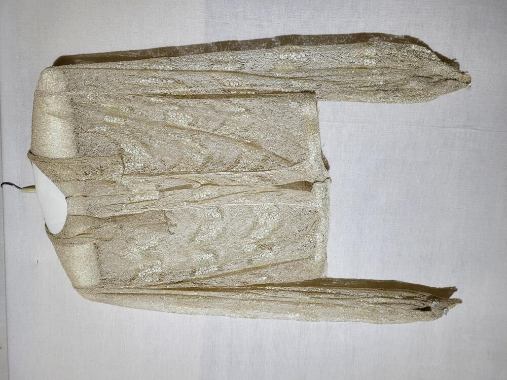 Blouse van crèmekleurig imitatie-Blondekant
