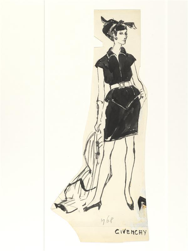 Hubert de Givenchy - deux-pièces (van zwart linnen)