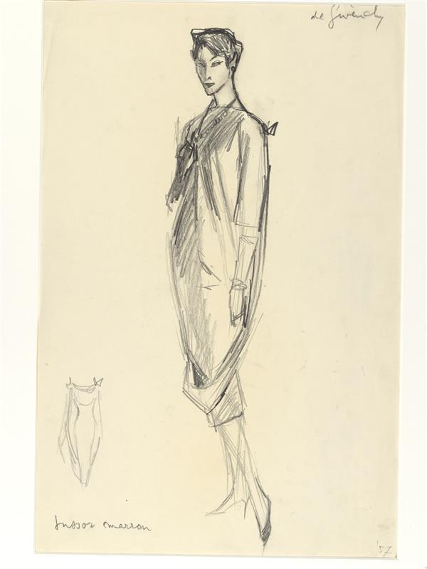 Hubert de Givenchy - middagjurk van bruine tussor