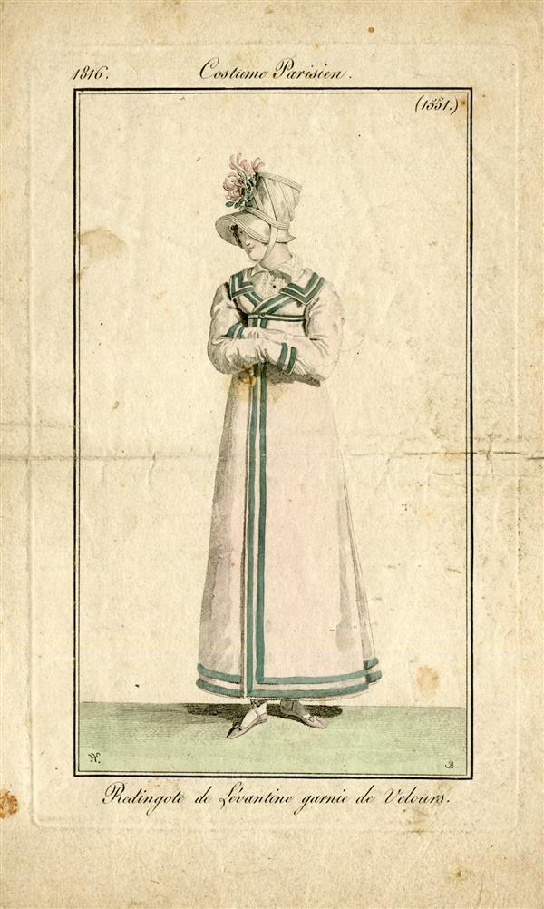 Costume Parisien 'Redingote de Lévantine garnie de Velours'