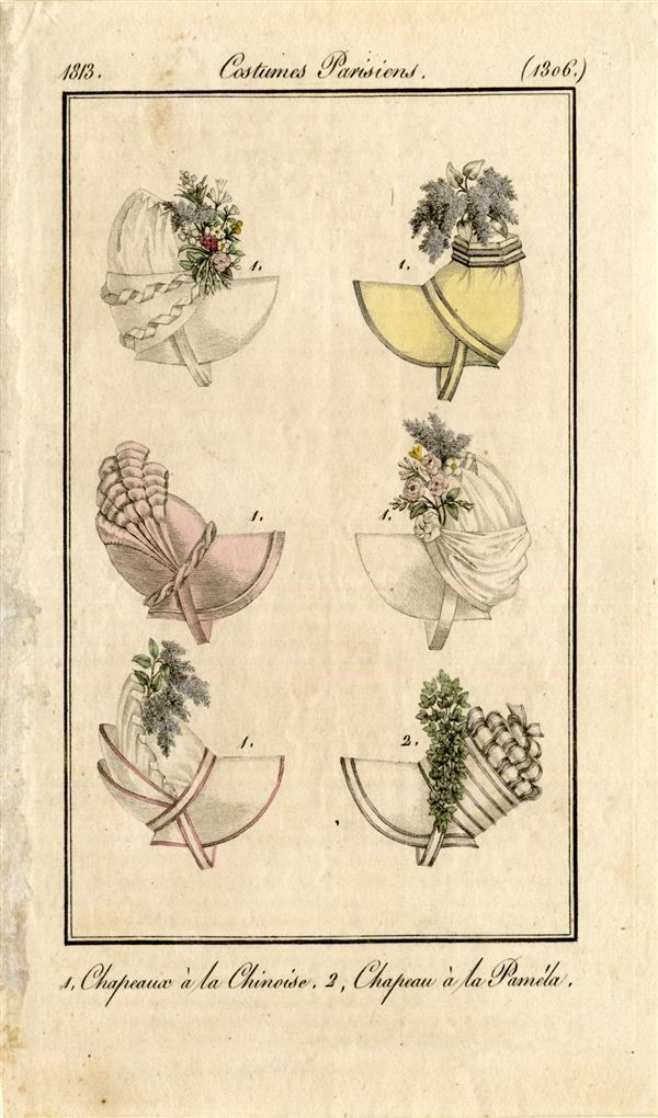 Costumes Parisiens 'Chapeaux à la Chinoise, 2. Chapeau à la Paméla'