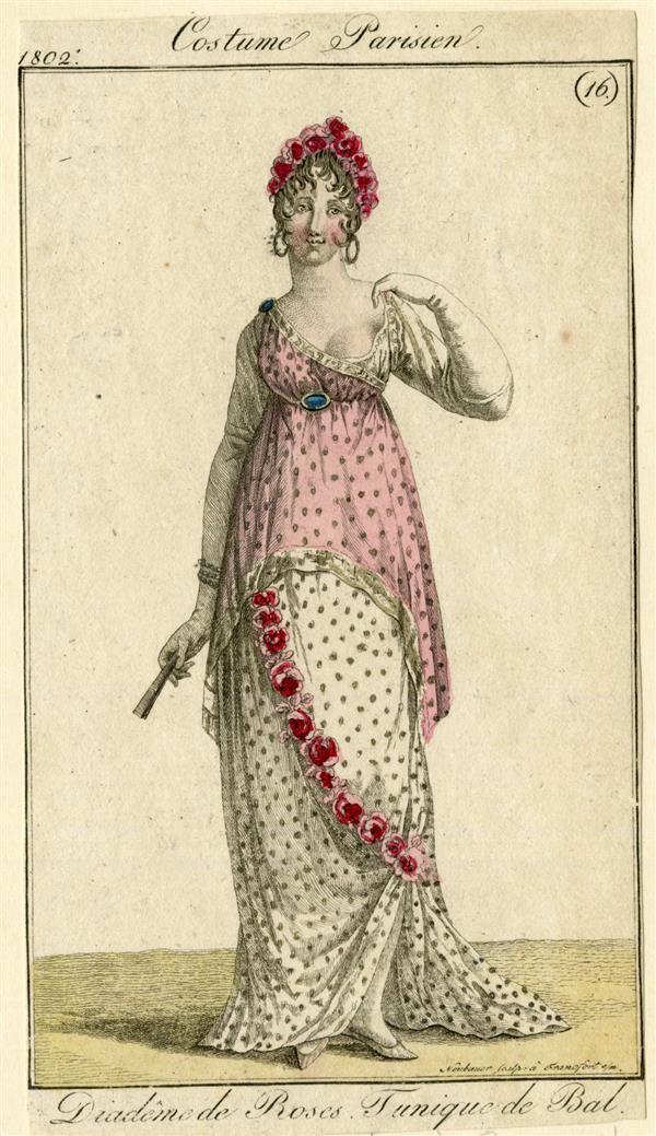 Costume Parisien 'Diadême de Roses, Tunique de Bal'