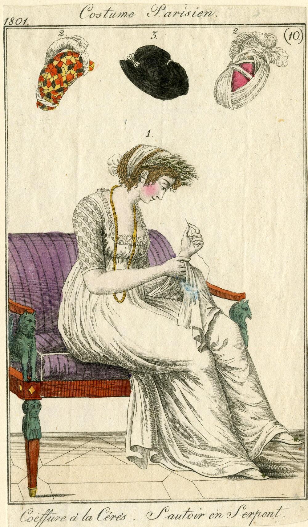 Costume Parisien 'Coeffure à la Céres. Sautoir en Serpent'