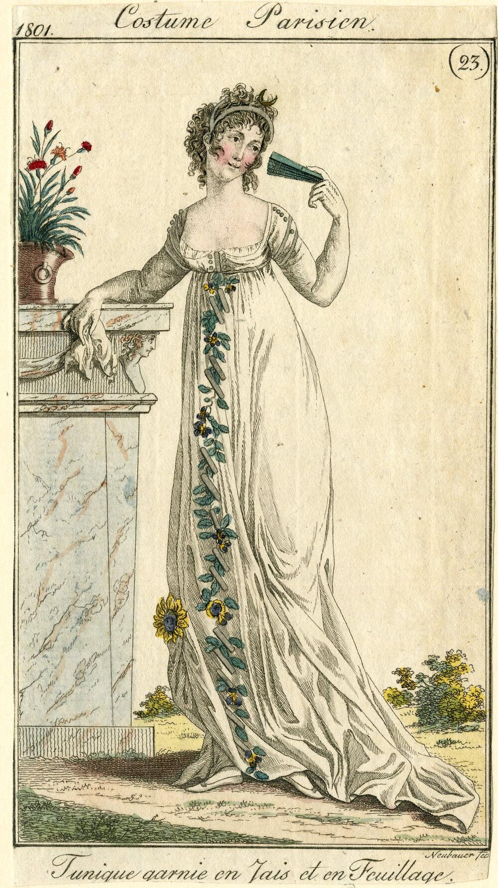 Costume Parisien 'Tunique garnie en Jais et en Feuillage'