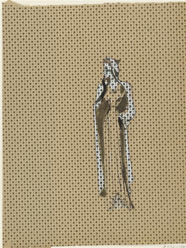 Vrouwenfiguur in lange japon