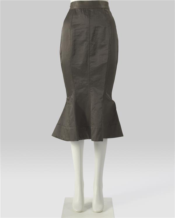 Olive Green Broomstick Skirt