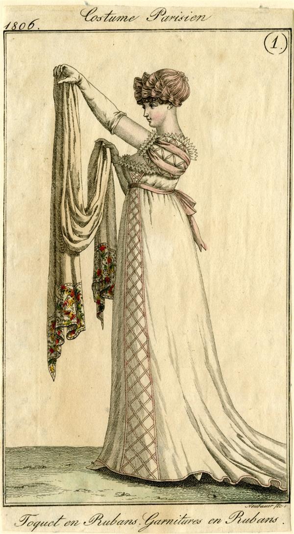 Costume Parisien 'Toquet en Rubans. Garnitures en Rubans'
