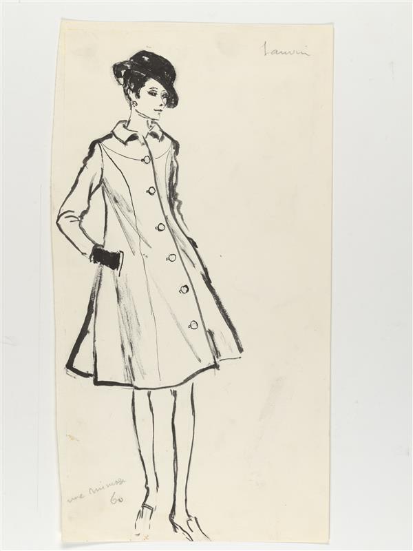 Modetekening van mantel Lanvin