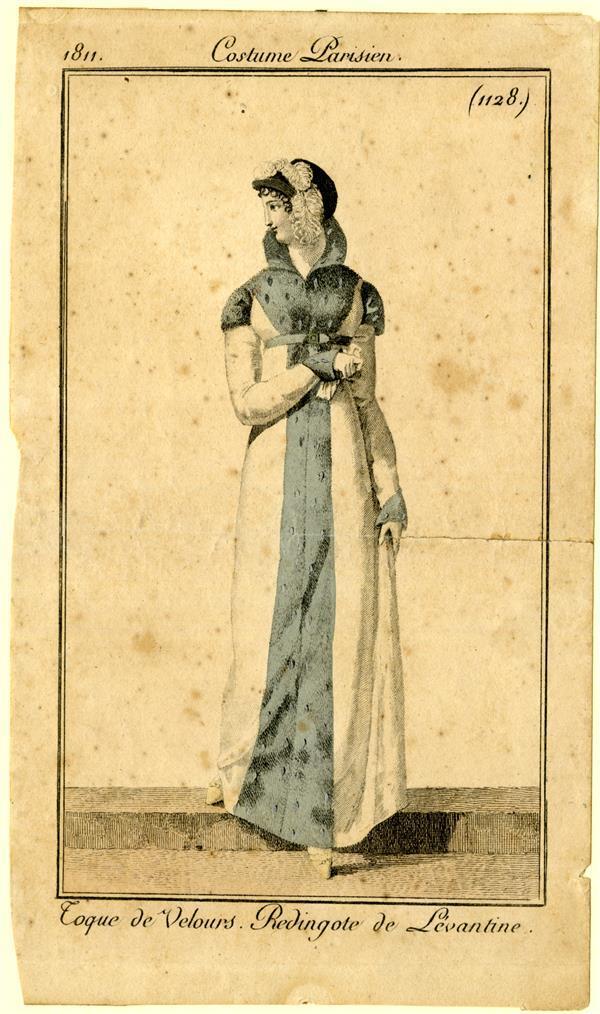 Costume Parisien 'Toque de Velours. Redingote de Levantine'