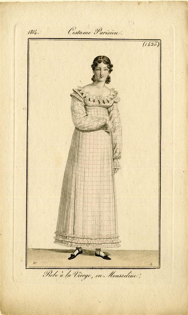 Costume Parisien 'Robe à la Vierge, en Mousseline'