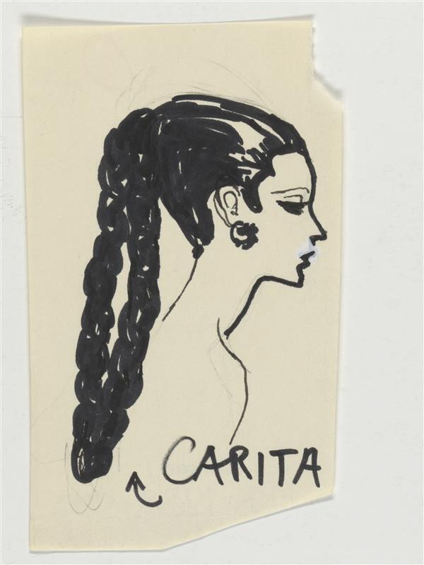 Modetekening van ontwerp(?) Cardin