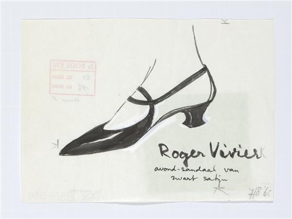 Modetekening van avondsandaal Vivier